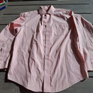 Brooks Brothers Madison Non-Iron SupimaCotton Dress Shirt 15 1/2-35 Pink/Gingham